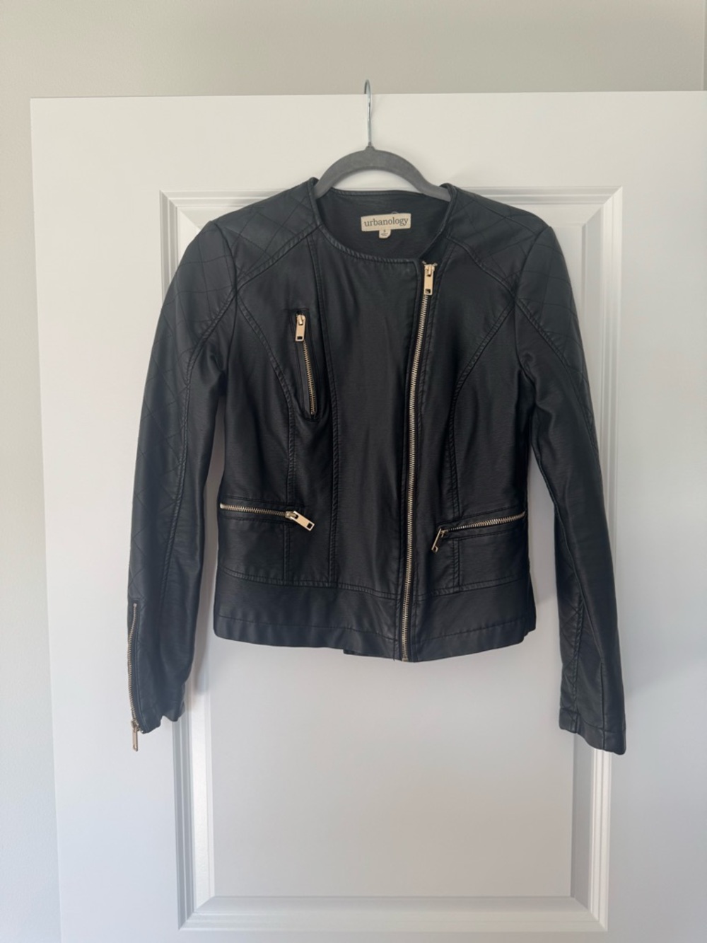 Urbanology Black Faux Leather Biker Jacket